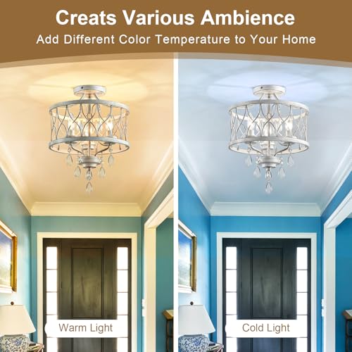 Farmhouse Crystal Ceiling Light Fixture (3 Count)
