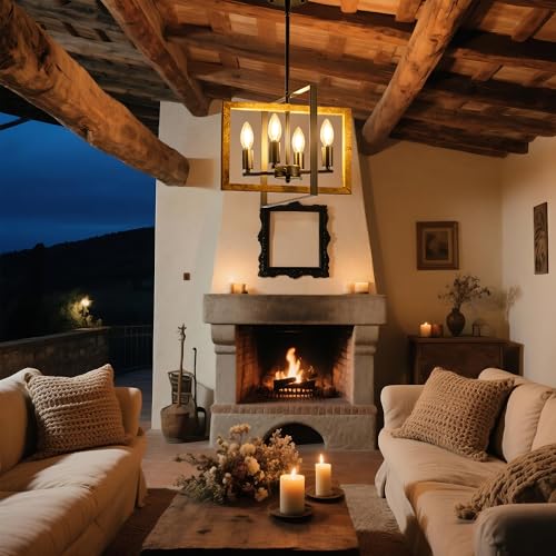4 Light Farmhouse Chandeliers for Dining Room