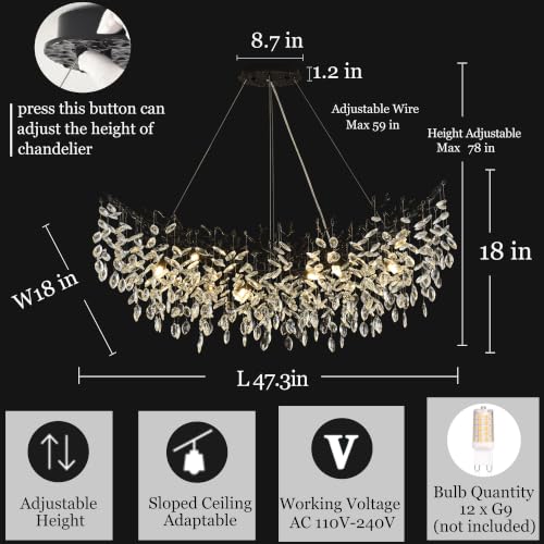 Rectangle Crystal Tree Branch Chandelier