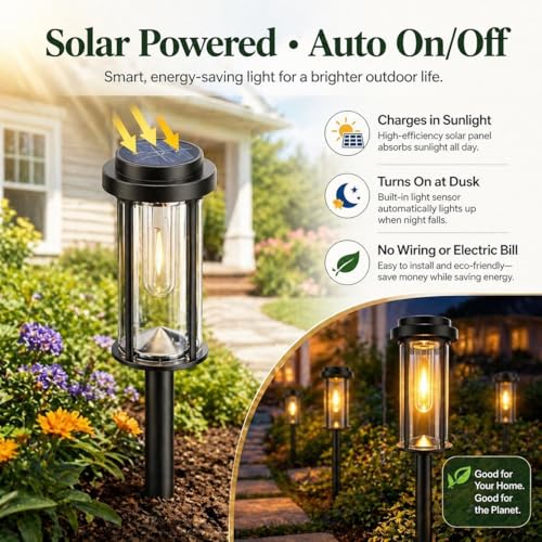8 Pack Solar Pathway Lights Outdoor 21" LED Solar Garden Lights (8 Count)