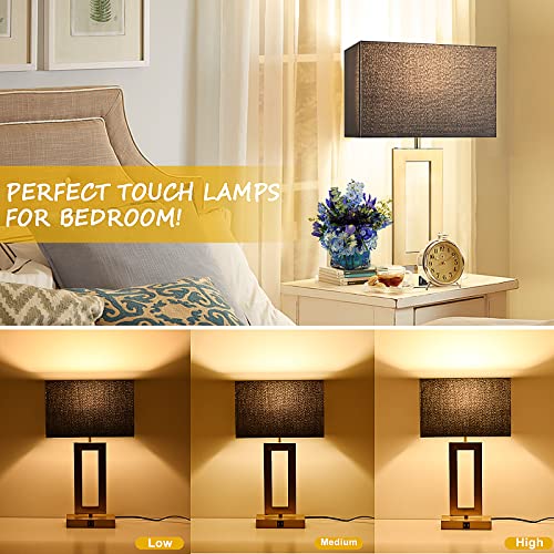 22'' Black&Gold Lamps for Bedrooms Set of 2 (2 Count)