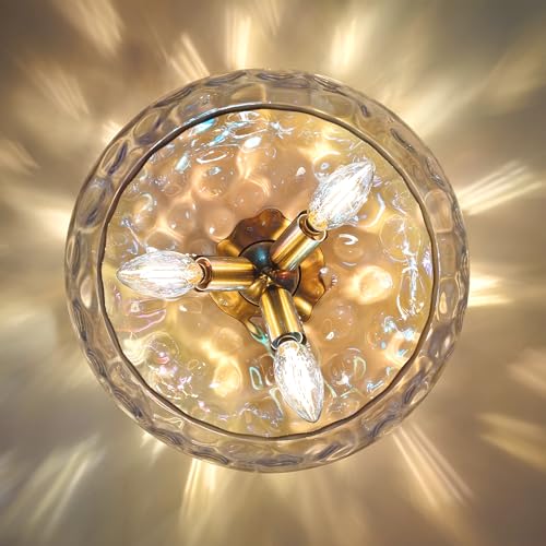 12" Vintage Rainbow Glass Ceiling Light
