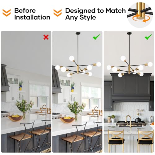 11" 52" Height Adjustable Sputnik Chandeliers Dining Room Light Fixture