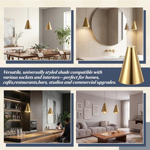2 Pack Gold Cone Replacement Lamp Shades (2 Count)