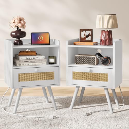 Nightstands with Charging Station (2 Count)