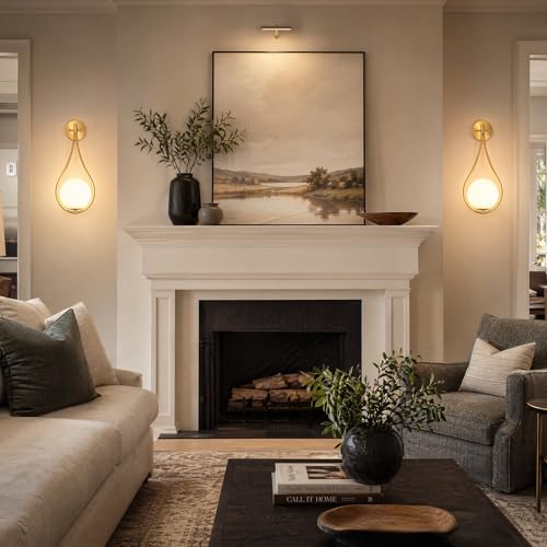 Mid Century Brass Globe Wall Sconce (2 Count)