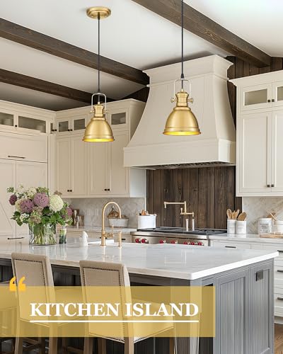Brushed Gold Pendant Light for Kitchen Island