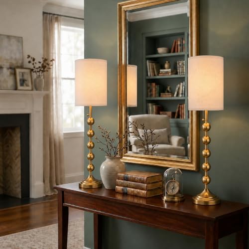 30" Tall Buffet Gold Lamps Set of 2 for Living Room
