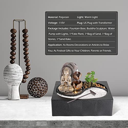 Indoor Water Fountains Tabletop Water Fountain with Warm Light