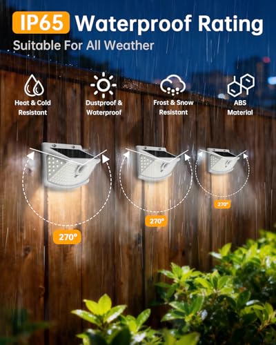 Solar Motion Sensor Lights Outdoor 120 LEDs (6 Count)