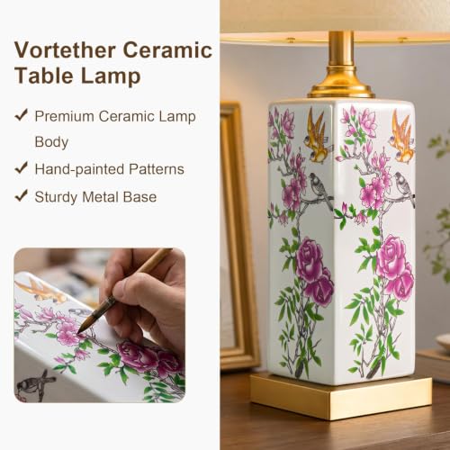 24.7" Chinoiserie Lamps Set of 2