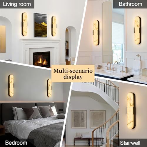 Alabaster Wall Sconces 20" LED Tunable 3000K~6000K