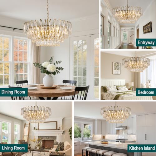 Gold Round Crystal Chandelier