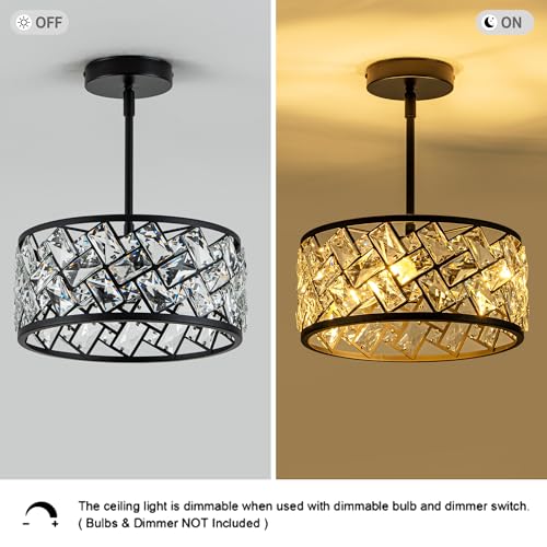 3 Light Crystal Ceiling Light Fixture