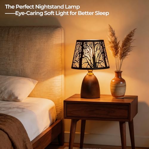 12.4" Rustic Forest Table Lamp