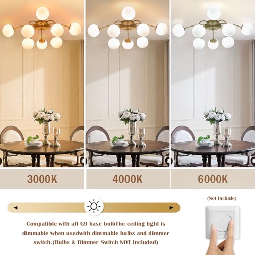 8 Light Milk Glass Pendant Light