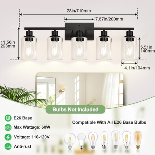 5 Light Bathroom Light Fixtures