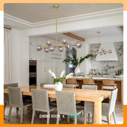 Gold Chandelier Linear Globe Dining Room Light Fixture Long Island Light