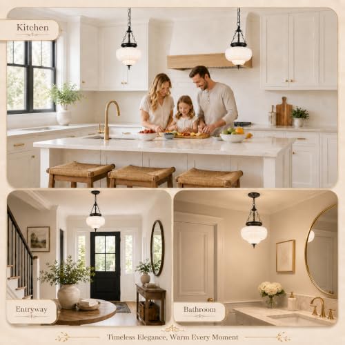 Vintage Matte Black Pendant Light for Kitchen Island