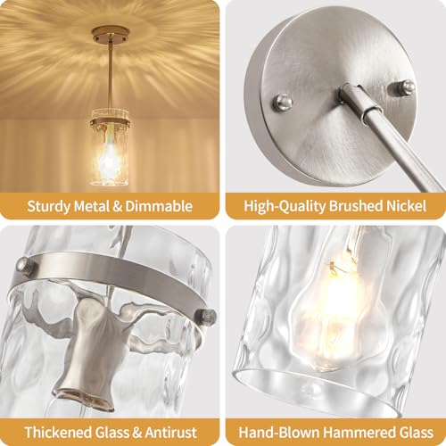 Brushed Nickel Pendant Light Fixtures Modern Kitchen Lighting Over Island