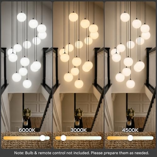 Black Globe High Ceiling Chandelier (Black / 15-Light)