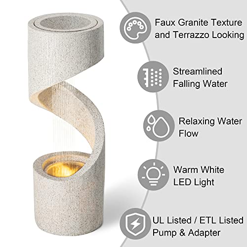 Outdoor Water Fountain with LED Light