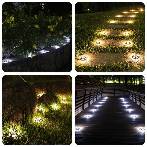 2 Colors in 1 Solar Driveway Lights 1 Pack with Ground Spike Design