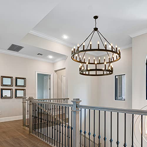 48" Wagon Wheel Chandelier 36