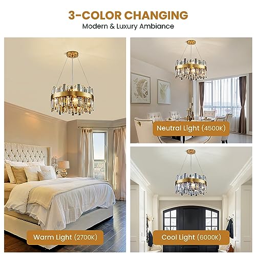 12 Light Modern Crystal Chandelier Luxury Gold 2