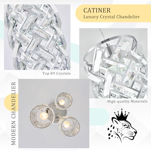 Chrome Crystal Cluster Pendant Light