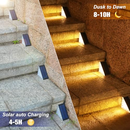 Solar Step Lights for Outside (16 Count)
