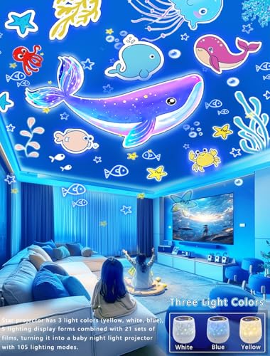 Projector Night Light for Kids + 21 Sets of Films
