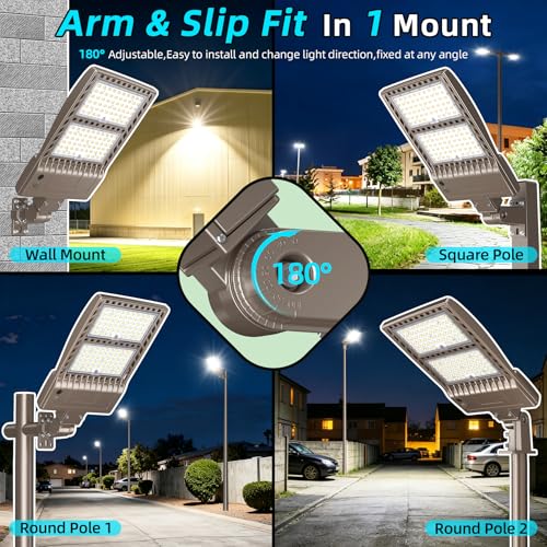 4Pack 320W LED Parking Lot Light Dusk to Dawn 320W