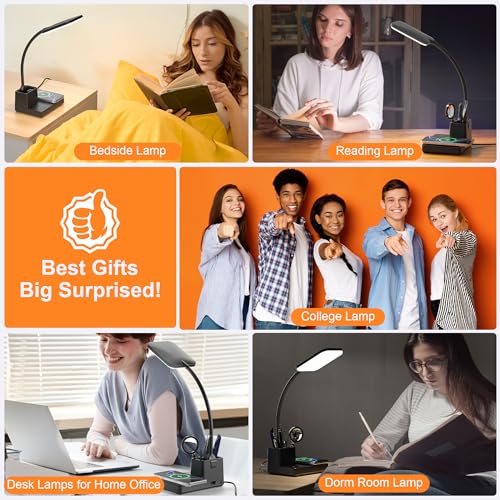 Wireless Charging Desk Lamp USB Charging & Pen Holder