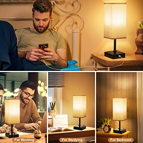 Grey Bedside Table Lamps Set of 2 (2 Count)