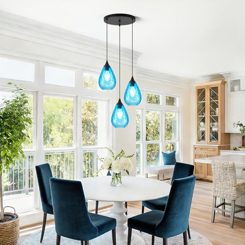 Blue 3 Light Pendant Lighting