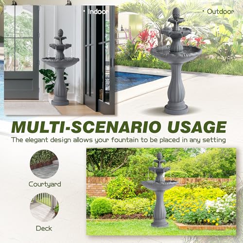 47.4"H Italian Outdoor Garden Water Fountain