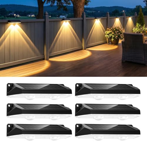 8 Pack Solar Fence Lights Outdoor (6 Count)