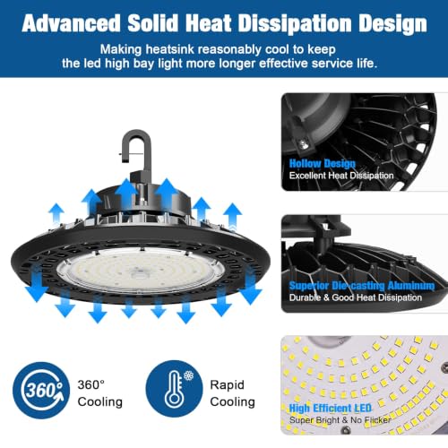 UFO LED High Bay Light 200W 30000LM 5000K DLC