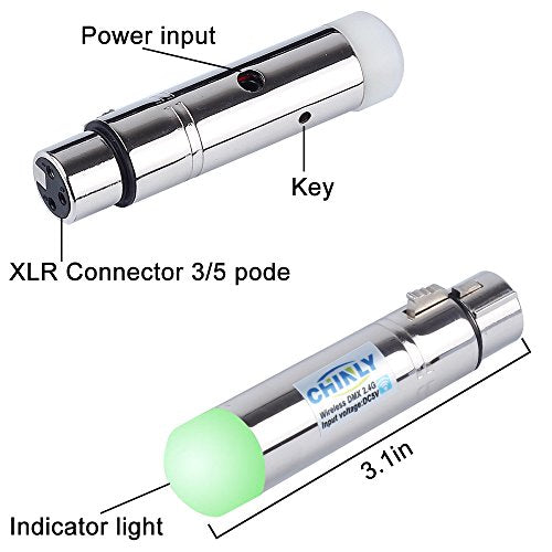 4pcs DMX512 DMX Dfi DJ 2.4G Wireless 3 Receiver with Light Dome & 1 Transmitter LED Lighting Control Short version for LED Stage Par Party Light