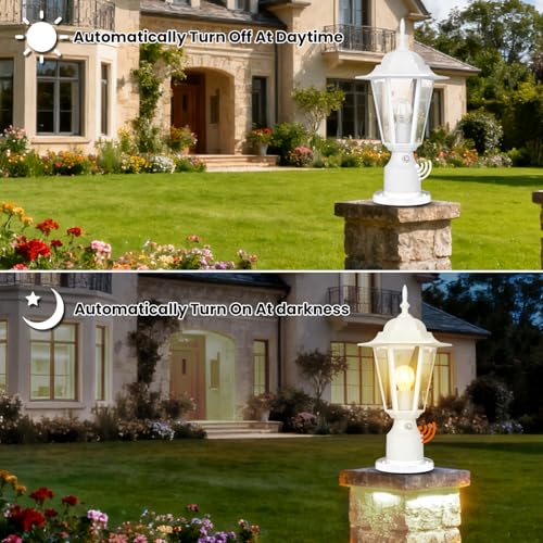 15"H Dusk to Dawn Outdoor Lamp Post Light (2 Count)