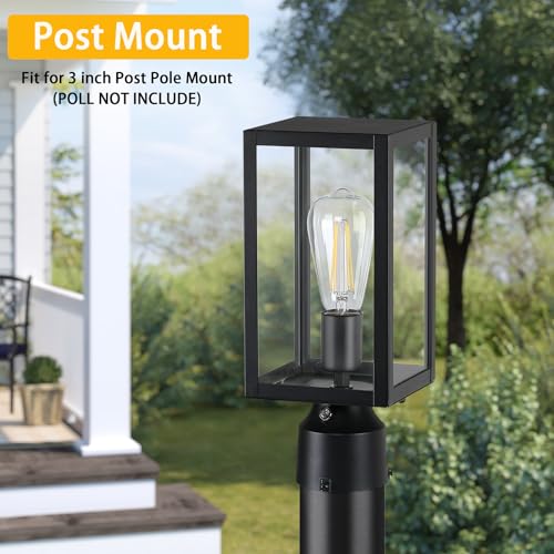 Dusk to Dawn Outdoor Post Lights with Pier Mount Base (2 Count)