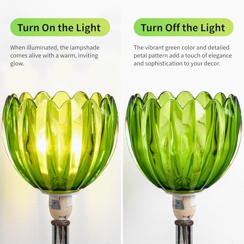 Green Tulip Glass Lamp Shades 3Pcs (3 Count)