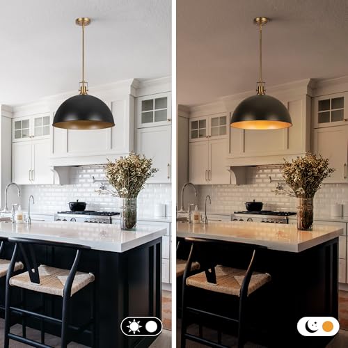 18 Inch Black and Gold Large Pendant Light Kitchen Island
