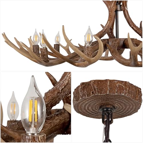 Eldora 10 Light Resin Antler Chandelier 49"