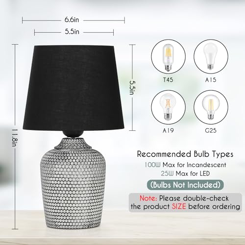 11.8’’ Small Table Lamps Set of 2 for Bedroom Kid’s Room Home Office (2 Count)