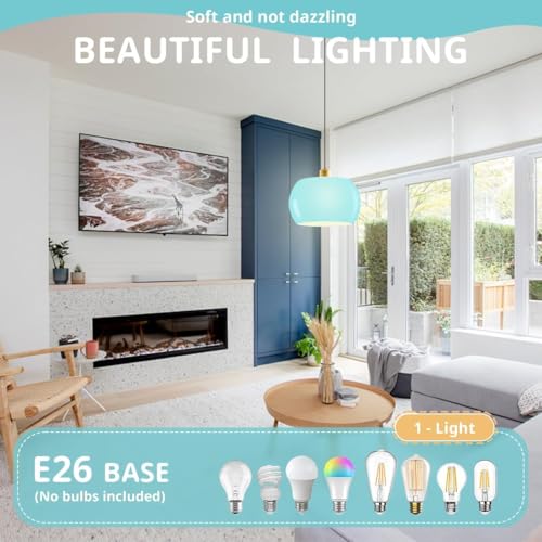 Globe Pendant Lighting Milk Glass Pendant Light Kitchen Island Hand Blown 1