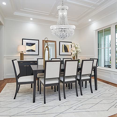 10 Lights Chrome Finish Empire Crystal Chandelier Lighting for Dining Room Living Room Foyer Hallway Bedroom Entryway