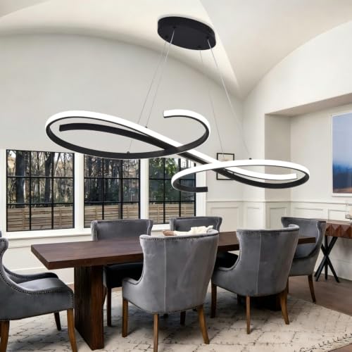 Large Led Chandeliers for Dining Room Light Fixture Modern Led Pendant Lighting for Kitchen Island Lighting with Remote