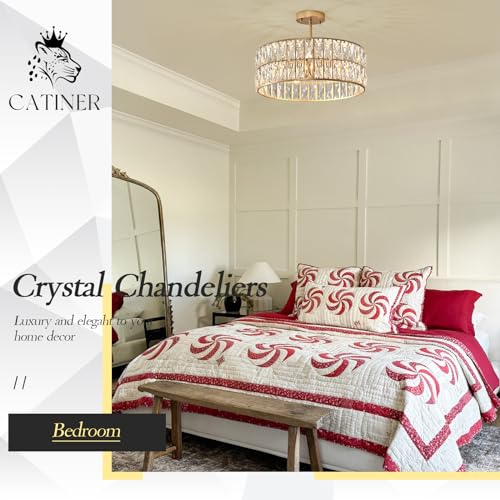 Gold Crystal Chandelier 18" 6
